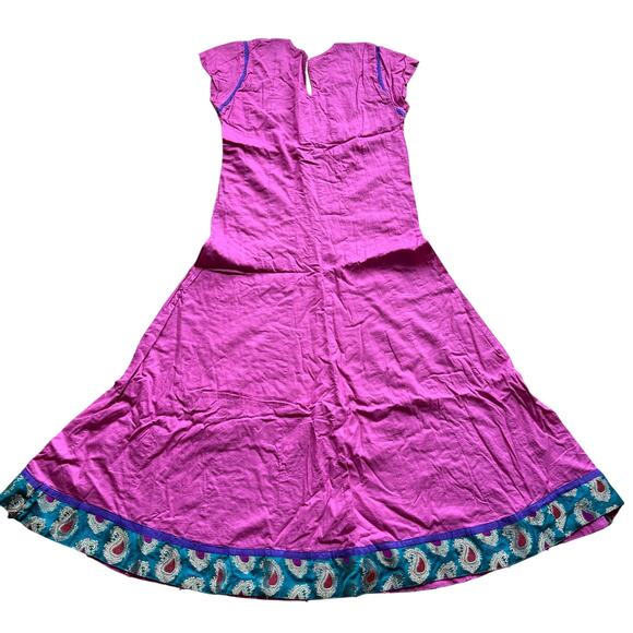 Anarkali salwar kameez Cotton Indian Pakistani Pink Green Dress Size M Wedding - Picture 8 of 13